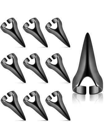 10件套编发工具指环发饰，复古金属爪环，适用于编发、角色扮演、美甲、节日派对等场合（金色/银色/玫瑰金/黑色），现货，美发造型套装，美发工具套装