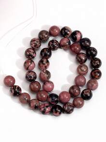 4/6/8/10mm Vintage Natürliche Rhodonit Perlen, Bohemian Schwarz & Pink Spezielle DIY Schmuckherstellung Perlen - Pink - Übersicht 12