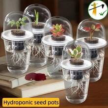 1/2 Set 5/10pcs Hydroponic Planter Pots, Plastic Transparent Cylinder - Hydroponic Planting Kit, High Transparency Closed Cultivation Hydroponic Cup, Transparent To Observe Root Growth, Small Holes Design For Ventilation - Transparent - View 1