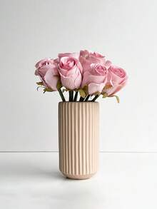 12pcs Artificial Flowers, Artificial Roses Bouquet, Fabric Long-Stem Faux Flowers, Elegant Home Table Centerpieces Decor, For Wedding, Party, Holiday And Birthday, Home Decor - Multicolor - View 2