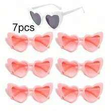 10 Pairs Stylish Heart-Shaped Eyeglasses For Men & Women, Retro Heart Shape Fashion Glasses - White Frame With Gray Lens, Suitable For Wedding, Party, Photography Props, Accessory, Holiday, Wedding, Birthday, Party, Street Photography Decoration, Ideal For Casual Outings, Club Activities, Festivals, Leisure Glasses, Fun Design, Cute Glasses - Multicolor - View 19