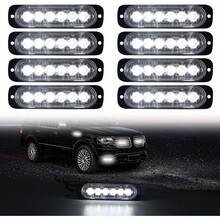 LED Lights Bar 8x White 6 LED Light Caution Construction Hazard Light Bar For Car Truck Van Off Road Vehicle ATV SUV Surface Mount - 8x - View 3