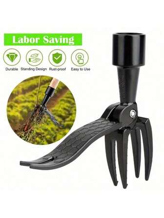 耐用铝制手动除草工具 | 四钩设计，省力防锈草坪除草头 | 无需用电，高效除草，是草坪和花园维护的理想用品