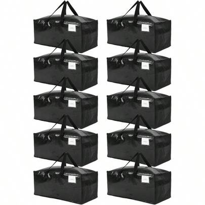 Warmi 10 Pack Extra Large Heavy Duty 86L Moving Bags With Zippers And Handles Storage Bags For Space Saving Moving Travel Camping Home Storage And Organisation