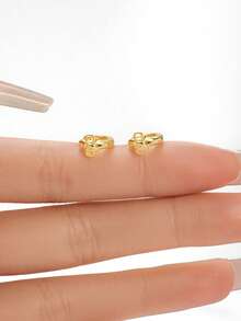 1pc Elegant 925 Sterling Silver CZ Hoop Earrings, Inlaid With Shiny Cubic Zirconia, Minimalist Design, Suitable For Girls And Women For Daily Wear And Party - Multicolor - View 3