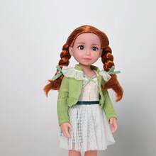 15英寸蓝眼睛女孩娃娃，配有全套服装，包括时尚踝靴，可爱女孩玩具，很棒的圣诞礼物 - 整個娃娃 - 查看 9