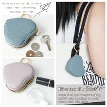 Heart-Shaped Faux Leather Coin Purse Cute Faux Leather Wallet Women's Mini Zipper Pouch For Women Money Wallet Mini Wallet Purse Wallet Small Wallet Cute Wallet Wallet Keychain Card Wallet Coin Wallet Gifts For Women Funny Gifts Teacher Gifts - Multicolor - View 2