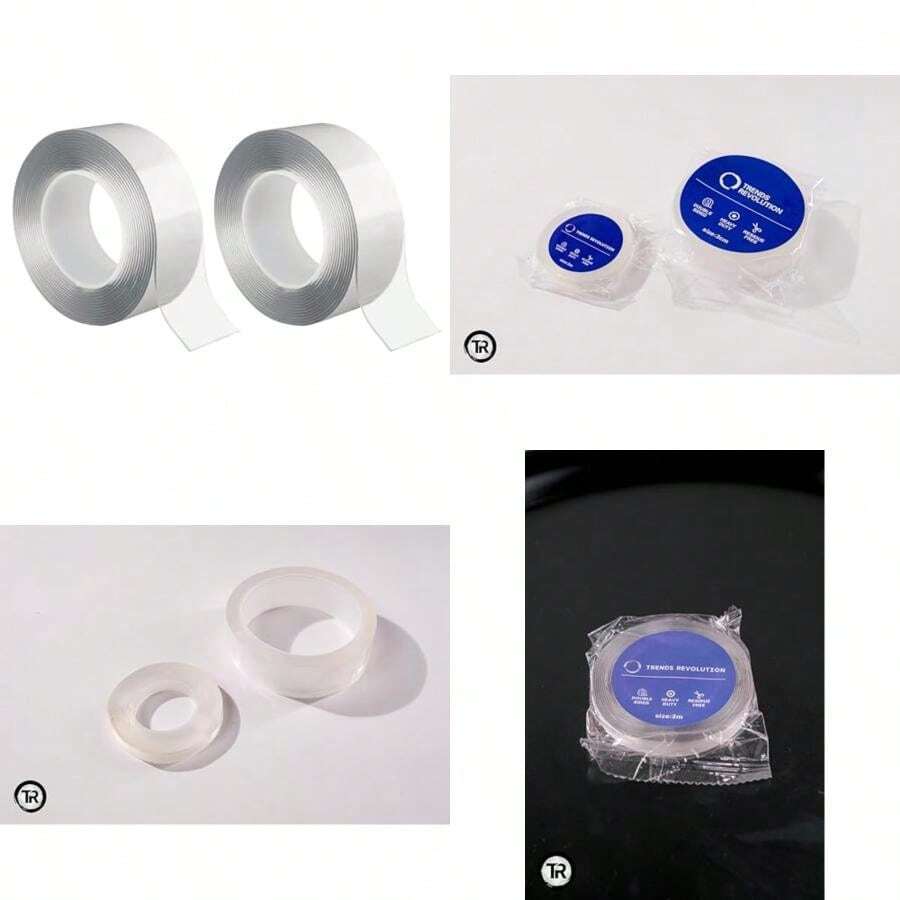 Cinta Doble Cara Extrafuerte - Cinta Doble Cara 3 metros x 10mm Ancho | para Manualidades - Adhesivos para Pared | Cinta Adhesiva Doble Cara(Delgada Pack x2) - Multicolor - Ver 1