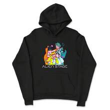 Alien Stage ALNST Casual Pajamas Merch Hoodies - Unisex Comfortable Fabric Long Sleeve Pullover, Hooded Streetwear Sweatshirt For Men Women, - 黑色 - 查看 1