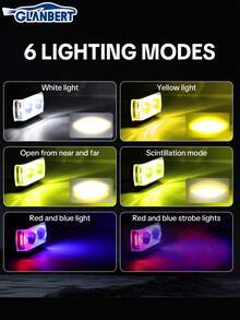 GLANBERT Motorcycle LED Lens Light, Motorcycle LED Light Bar Auxiliary Light, Super Bright Dual Lens Light, Multiple Color Modes, Universal Fit For Motorcycle, Electric Bicycle, Car, Truck, Enhanced Long-Range Visibility - Multicolor - View 5