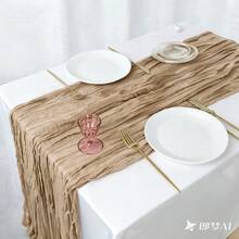 10pcs/Set Coffee Color Burlap Table Runners, Boho Rustic Style Table Flags, Suitable For Weddings, Baby Showers And Holiday Decorations