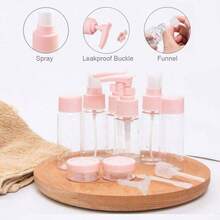 Travel Bottles Kit, TSA Approved Leak Proof Portable Toiletry Containers Set, PET Flight Size Cosmetic Containers Lotion, Shampoo, Soap, Set Of 11 - 粉色 - 查看 3