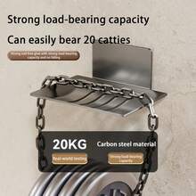 Caja deón de acero al carbono negra, caja deón para baño montada en la pared no perforada, soporte paraón de baño, estante de almacenamiento deón 2025, 1. - gris pistola - Ver 5