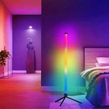 Scandinavian-Style RGB Floor Lamp - Variable Color And Adjustable Brightness Soft Lighting, Powered By USB, With Remote Control, Suitable For Bedrooms, Living Rooms, Game Rooms - Multicolor - View 10