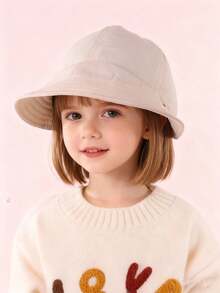 1PC Children's Thick Big Brim Fisherman's Hat In Autumn And Winter, Revealing Ponytail, Suitable For Daily Wear. - 1PC - View 7