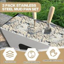Heavy-Duty Stainless Steel Reinforced Plasterboard Mud Tray - Featuring A Construction With Reinforced Straps And A Grooved Base, Available In Multiple Sizes. Suitable For Mortar, Cement, Fillers And Coatings, This Professional Plaster And Joint Compound Application Tool Is Compatible With All Types Of Plasterboard DIY Trowels - Multicolor - View 2