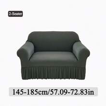 XM-Mirelitho 1PC Lightweight Sofa Slipcover Stretch Milk Silk Breathable Cool ForSummer Anti-Dirty And Non-Slip Solid Color Sofa Cover Suitable For 1/2/3/4 Seat Home/Living Room Decoration All-Inclusive Sofa Protective Cover - 深灰色 - 查看 13