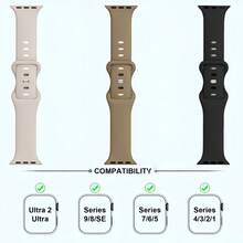3条装表带，硅胶表带，适用于38/40/41/42/44/45/49mm Ultra/SE/8/7/6/5/4/3/2/1，男女通用时尚款 - 多色1 - 查看 9