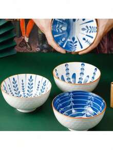 4-teilige und 6-teilige Geschenkboxen mit Keramikschalen, blau-weiß gemusterte Keramikgeschirrsets im japanischen Stil, kreative Geschenkboxen mit gemusterten Schalen, Keramikschalen mit tragbarer Verpackung, geeignet für Familienfeiern, Weihnachtsgeschenke, Küchentische, schön und praktisch, leicht zu reinigen, bei hohen Temperaturen gebrannt, langlebiges Geschenkgeschirr - Verschiedenfarbig - Übersicht 9