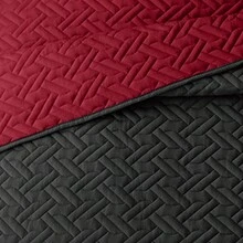 Elegant Comfort 3pcs Majestic Quilt Set Bedspreads, Ultra-Soft Comfortable Bedspread With 2 Pillow Shams Bedding, Machine Washable, Quilted Reversible Bedspread Coverlet Set, Full/Queen, King/California King And Twin/Twin XL Size Bed For All Seasons, Christmas Decorations Gifts, Cozy Winter Styles, Holiday Décor - 黑色/酒紅色 - 查看 7