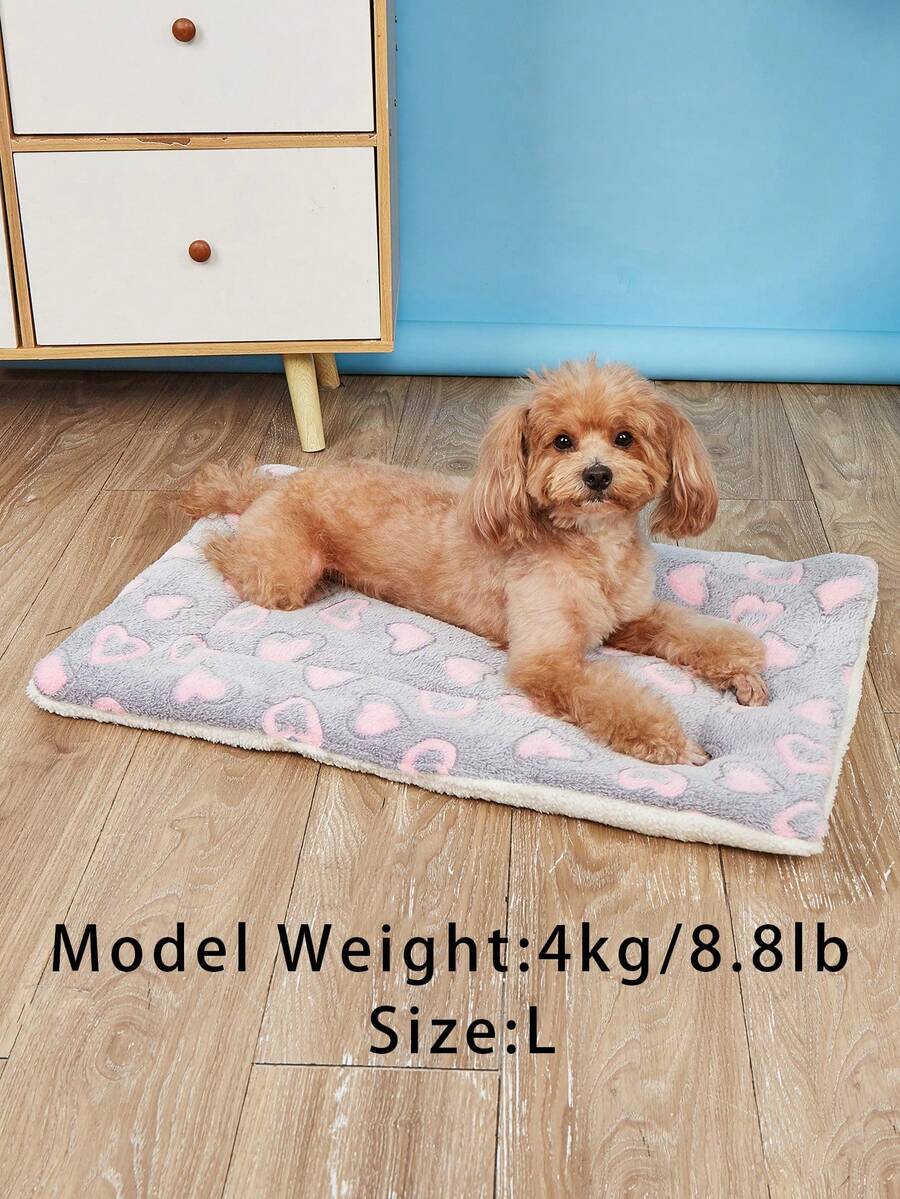 涤纶材质，可爱设计，透气，可水洗，加厚宠物床垫，适合小型和中型猫狗全年使用（适合像泰迪熊一样快乐的狗狗，不适合大型犬）