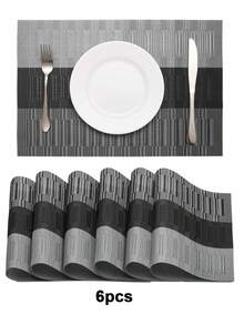4pcs/6pcs Vinyl Placemats, Japanese PVC Placemats, Waterproof Slip Resistant Heat Insulation Placemats For Restaurants