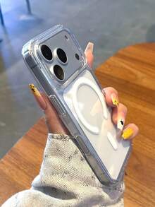 Minimalist Acrylic Wireless Magnetic Charging Transparent Phone Case Compatible With IPhone 17 Pro Max/17 Pro/17 Air/17/16 Pro Max/16/16 Pro/16 Plus/11/15/15 Pro/15 Pro Max/12/13/14 Pro Max/11 Pro/11 Pro Max/12 Pro/12 Pro Max/13 Pro/13 Pro Max/7 Plus/14 Pro/14 Pro Max/14 Plus/12 Mini/13 Mini, Durable And Anti-Yellowing Hard Shell - Transparent Magnetic Suction - View 6