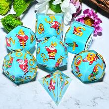 Dados poliédricos de resina para juegos de rol (7 piezas) - Dados para juegos de mesa/de escritorio y regalos de cumpleaños y festividades - Multicolor - Ver 14