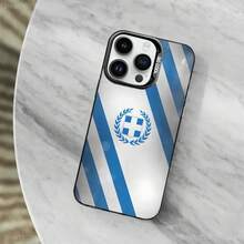 Funda de Teléfono con Arte de la Bandera Griega para 17,11,12,13,16,14,15,Pro,MAX Cubierta Negra Mate a Prueba de Golpes - Z4 - Ver 5