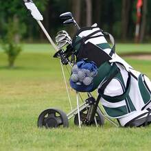 Polyester Golf Ball Aufbewahrungstasche mit Kordelzugverschluss - Mesh-Tasche Design für einfache Organisation - marineblau - Übersicht 6