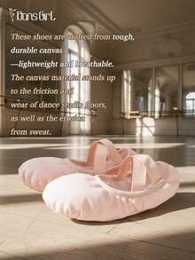 DonsGirl 1 Pair Of Women's Professional Ballet Shoes - Breathable & Light Canvas, Ideal For Modern/ Classical Dance And Yoga - Baby Pink - View 3