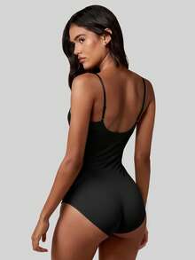 Aaseow Women's Shapewear Jumpsuit, Slimming Tights Seamless Shape Waist Slimming Backless Thong Or Briefs