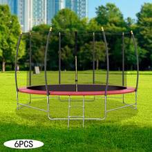 6 PCS Trampoline Pole, Universal Galvanized Steel Replacement Housing Pole, With Foam Sleeve And Connector, Trampoline Arc Column