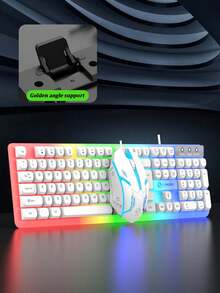 LIMEIDE GTX350 Wired Backlit Keyboard And Mouse Set | USB Mechanical Feel, Wired 7-Color Backlit Gaming Keyboard Suitable For Office, Home, And Esports - Multicolor - View 6