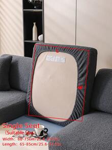 1pc Solid Color Thick American Style Sofa Cover Set, Elastic, Comfortable, Machine Washable, Soft Jacquard Fabric, Fits Multiple Sofa Sizes, Classic Design Furniture Protector | Minimalist Style