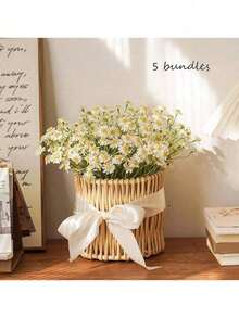 6pcs Realistic Daisy, Elegant Chamomile & Sunflower, Artificial Daisy Outdoor Plants, Suitable For Vase Centerpiece, Tabletop Decor, DIY Home Party, Spring Wildflower Wedding Daisy Party Decor (White) Chamomile, Photography Accessory Floral Bouquet, Scene Decor, Wedding Decor - Multicolor - View 4