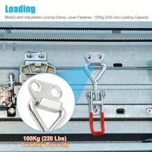 1pc Heavy Duty 304 Stainless Steel Adjustable Clamp With Red Handle - Quick Release Bolt-Style Horizontal Clamp For Secure Fastening