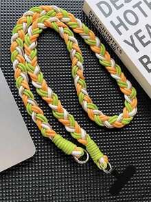 2026新年音乐节/婚礼季，1条奢华编织金色金属丝挂绳，斜挎肩带钥匙扣，附赠替换贴纸配件，可作智能手机钥匙扣、智能手机腕带、钥匙扣、包包挂绳 - 彩色 - 查看 15