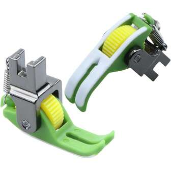 1 pieza Pie prensatela estrecho para rodillo - Pie para coser denim | Pie prensatela de caminata de aguja única con rueda, accesorios multifuncionales para máquina de coser para denim y cuero, se ajusta a máquinas de puntada de cierre