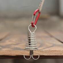 2 piezas Estacas de acero inoxidable para exteriores - Adecuadas para tablas de madera, cuerdas y carpas de camping. Estacas para pasarelas de madera para exteriores, estacas para carpas, cuerdas a prueba de viento, estacas de aleación de aluminio con forma de espina de pescado, resortes para toldos, clavos para grietas de piedra en terrazas