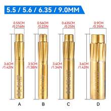 12Blade Regular Short Spiral Drill Bit Hard Alloy Tungsten Steel Drill Bit 5.5/ 5.6/6.35/9mm Sturdy Rifling - Gold - View 4