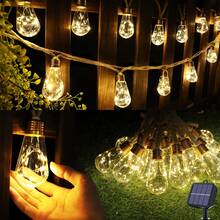 Solar Outdoor String Lights, 20Ft Vintage Rope Hemp Solar Patio Lights, Waterproof Warm White Solar Powered String Lights With 8 Modes 16 Shatterproof Bulbs For Garden Fence Stairs Balcony Café Bistro - Warm White - View 11