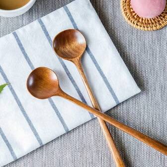 Long Handle Wooden Mixing Spoon - Easy To Mix And Serve, Essential For Kitchen