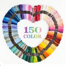 LAMYA Set Benang Sulam Warna Tetap Premium Modis Benang Sulam Silang Pelangi Berkualitas Tinggi 6 Lapis Perlengkapan Jahit DIY Cocok Untuk Pemula 12-21-24-36-50-100-200-250-300-447 Warna - Benang sulam dalam berbagai warna - View 2