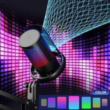 Micrófono de Condensador USB,Micrófono Streaming, RGB Microfono PC, Sensor de Llave para silenciar patrón Polar cardioide Audio Chat en Línea para Pc     Grabación de juegos - 1 - Ver 2