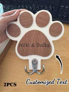 Gancho personalizado para correa de perro con texto personalizado, gancho de pared de madera con nombre personalizado para correa de perro, gancho de dibujos animados con palabra personalizable, ornamental, elegante para gato, lindo, colorido, único, artículos para el hogar personalizados, regalos ideales para él, regalos ideales para ella, familia, amigos, amantes de las mascotas, para aniversarios, con grabado, elegante, moda, vintage, lindo, contratado, único, personalizado, personalizado para mascotas para aniversarios, suministros de regalo de Navidad - Multicolor - Ver 15