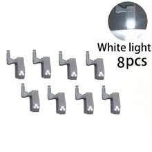 10/5 buc. Lumini LED pentru balamale de dulap cu senzor de mișcare, activate tactil, iluminare automată pentru dulapuri, instalare semi-încorporată, culoare alb cald, pentru bucătărie, dormitor, uși de dulap, sertare, dulapuri de vin și alte spații de depozitare (bateriile nu sunt incluse)