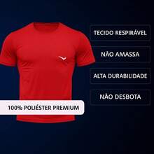 Men's Dry Fit Plain T-Shirt - Casual Workout Gym Sports Exercises Running Everyday - Đỏ - Xem 2