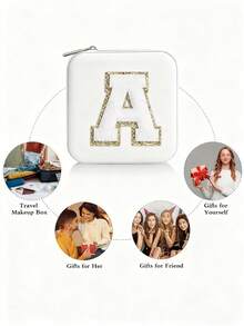Caja de almacenamiento de joyas, caja de almacenamiento de joyas multifuncional para viajes, caja de almacenamiento de joyas pequeña para anillos, collares y aretes, esencial para vacaciones, fiestas y cruceros, regalo para damas de honor, regalo personalizado para mujeres, esposas, madres, caja de accesorios de joyería, mini caja de joyas para viajes y uso diario Bolsa de maquillaje Bolsa de maquillaje Bolsa de cosméticos Bolsa de aseo Artículos esenciales para viajes Artículos esenciales para cruceros Artículos esenciales para vacaciones para hombres y mujeres - Multicolor - Ver 5