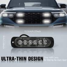 LED Lights Bar 8x White 6 LED Light Caution Construction Hazard Light Bar For Car Truck Van Off Road Vehicle ATV SUV Surface Mount - 8x - View 4